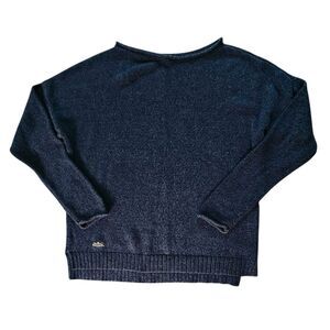 Lauren Ralph Lauren Sweater Womens XL Blue White Boat Roll Neck Fisherman